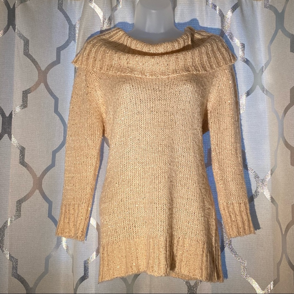 NY Collection Light Pink lightweight sweater with sequins Size M